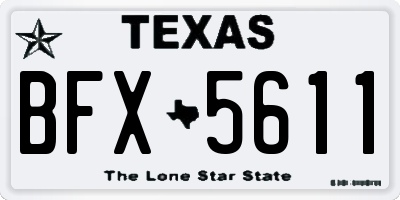 TX license plate BFX5611