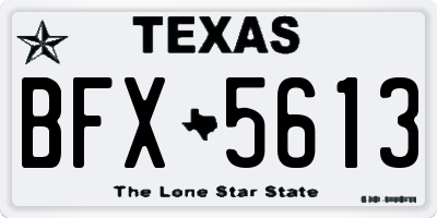TX license plate BFX5613