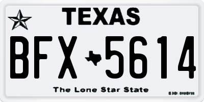 TX license plate BFX5614