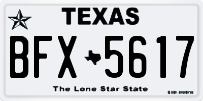 TX license plate BFX5617