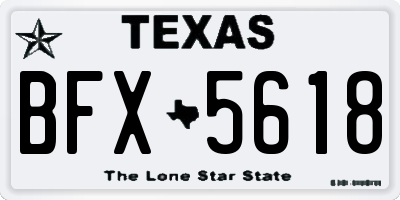 TX license plate BFX5618