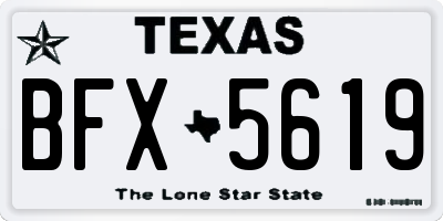 TX license plate BFX5619