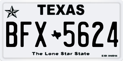 TX license plate BFX5624