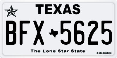 TX license plate BFX5625