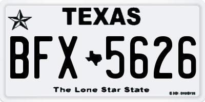 TX license plate BFX5626