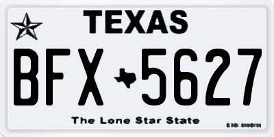 TX license plate BFX5627