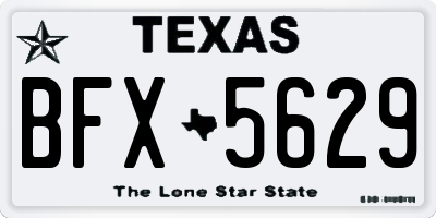 TX license plate BFX5629
