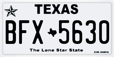 TX license plate BFX5630