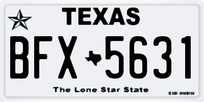 TX license plate BFX5631