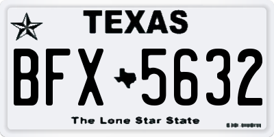 TX license plate BFX5632