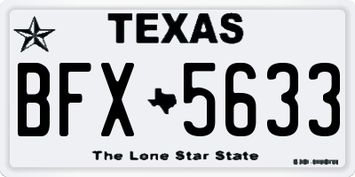TX license plate BFX5633