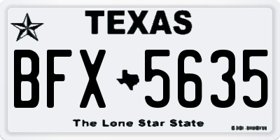 TX license plate BFX5635
