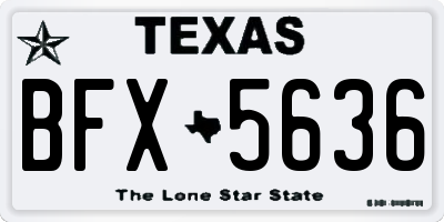 TX license plate BFX5636
