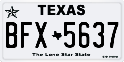 TX license plate BFX5637