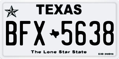 TX license plate BFX5638