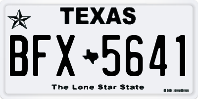 TX license plate BFX5641