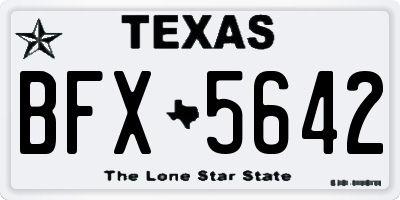 TX license plate BFX5642