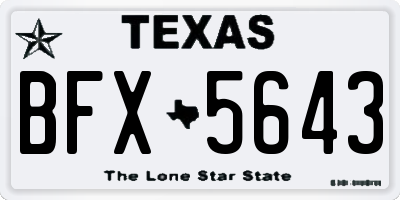 TX license plate BFX5643