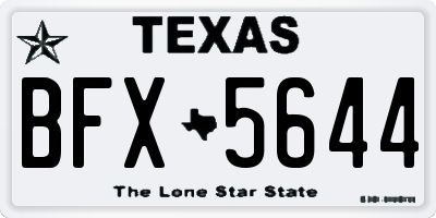 TX license plate BFX5644