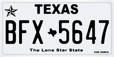 TX license plate BFX5647