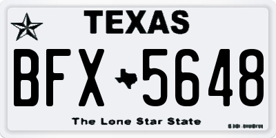 TX license plate BFX5648