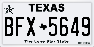 TX license plate BFX5649