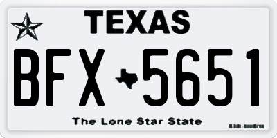 TX license plate BFX5651