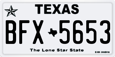 TX license plate BFX5653