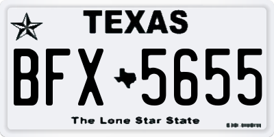 TX license plate BFX5655
