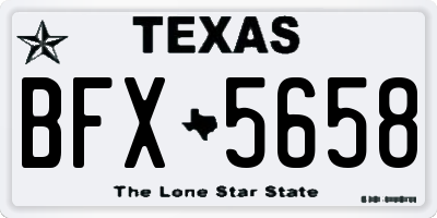 TX license plate BFX5658