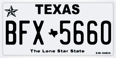 TX license plate BFX5660