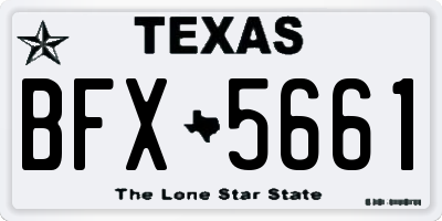 TX license plate BFX5661