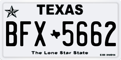 TX license plate BFX5662
