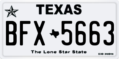TX license plate BFX5663