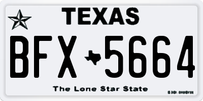 TX license plate BFX5664