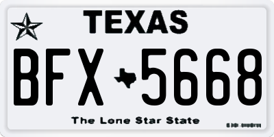TX license plate BFX5668
