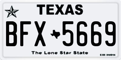 TX license plate BFX5669