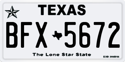 TX license plate BFX5672