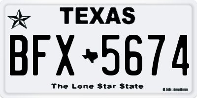 TX license plate BFX5674