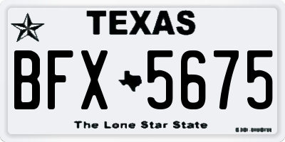 TX license plate BFX5675