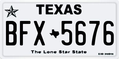 TX license plate BFX5676