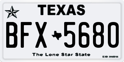 TX license plate BFX5680