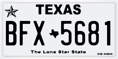 TX license plate BFX5681