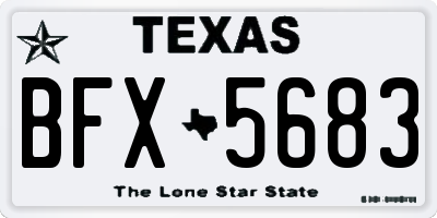 TX license plate BFX5683