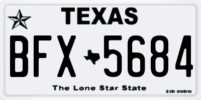 TX license plate BFX5684