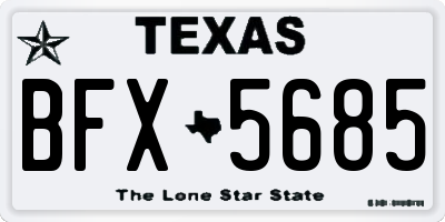 TX license plate BFX5685
