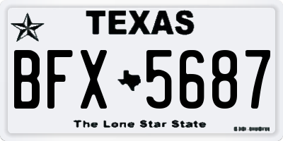 TX license plate BFX5687