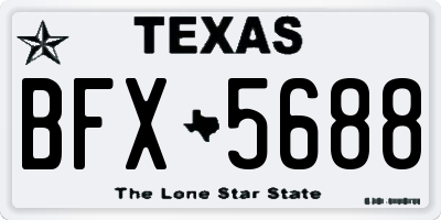 TX license plate BFX5688