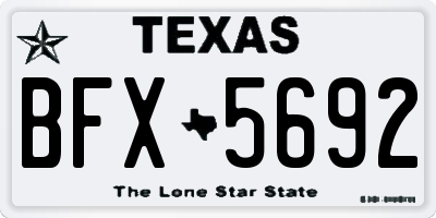 TX license plate BFX5692