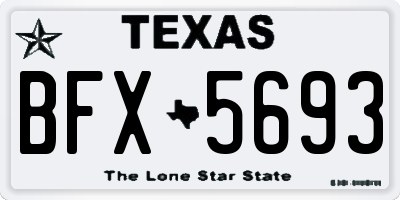 TX license plate BFX5693
